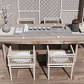 New Chinese Tea Table and Chair 3d model