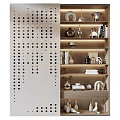 Elegant Modern Interior With Stylish Bookshelf Decorative Items And Perforated Partition
