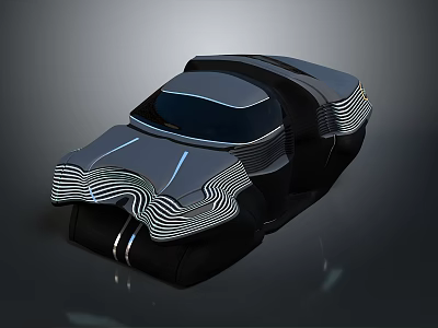 Futuristic Concept Car Design With Sleek Body And Dynamic Striped Patterns 3d model