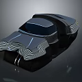 Futuristic Concept Car Design With Sleek Body And Dynamic Striped Patterns 3d model