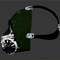 Military Green Gas Mask With Dual Filters As Protective Weapon Gear Equipment
