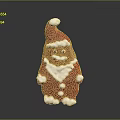 Festive Gingerbread Man Character Dressed In Santa Claus Red Outfit With White Beard