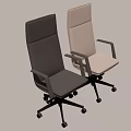 Modern Office Chair With Deep Gray And Light Beige Colors Rolling Wheels And Armrests