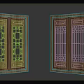Classic Traditional Wooden Doors Featuring Intricate Carved Lattice And Natural Wood Grain