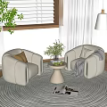 Modern Casual Sofa Combination Single Sofa 3d model
