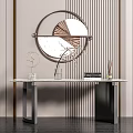 Modern end view table end view table wall decoration combination 3d model