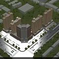 High Rise Residential Buildings Surrounded by Green Lawns Trees and Landscaped Areas