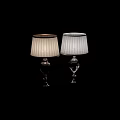 ARTELAMP Elegant Table Lamps With Brown Clear Glass Base And Pleated Beige White Shade