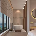 Modern SPA Sauna Room With Massage Bed Marble Walls And Ambient Lighting
