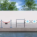Modern gate access control door access control machine road gate induction door 3d model