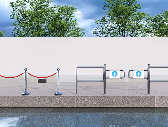 Modern gate access control door access control machine road gate induction door 3d model