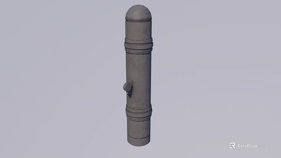 Industrial Equipment Cylindrical Structure With Multi Layered Rings And Central Knob 3d model 