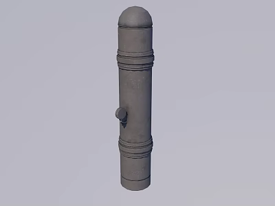 Industrial Equipment Cylindrical Structure With Multi Layered Rings And Central Knob 3d model