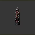 Traditional Wooden Totem Pole With Carved Animal Figures And Colorful Details