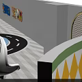 Colorful Indoor Playground With Slide Ball Pit Trampoline Ice Cream Cart And Umbrella Decorations