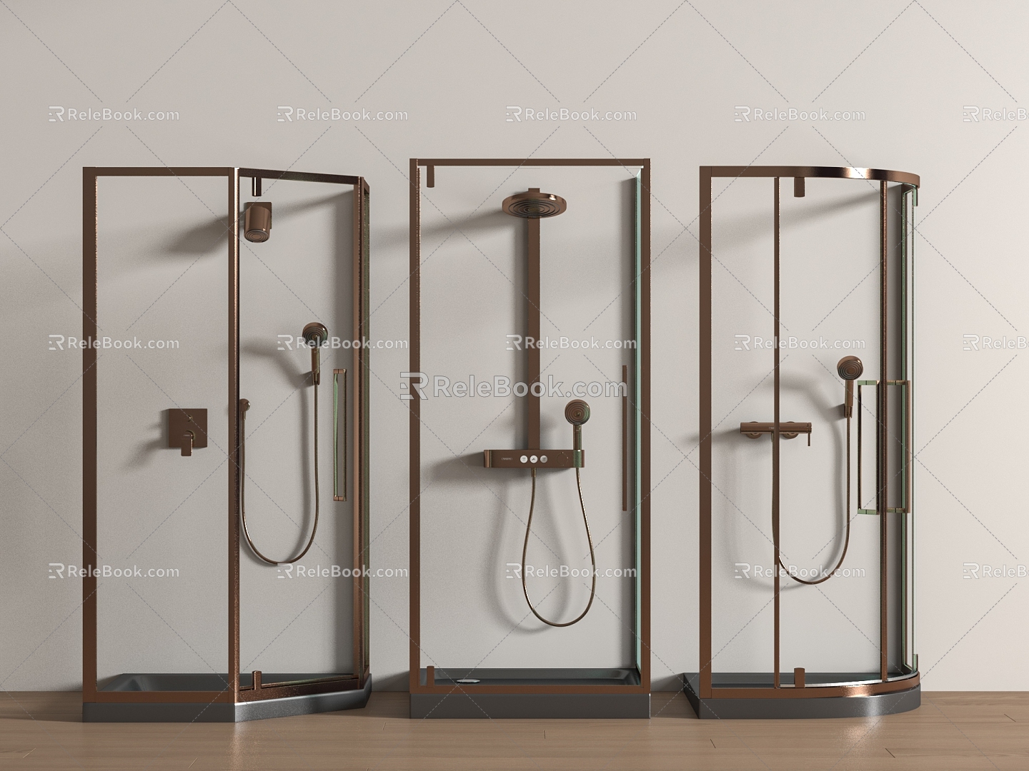 Shower shower partition shower towel rack 3d model