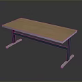 Modern Office Desk Featuring Light Wooden Top Dark Metal Legs And Stable Silver Base