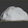 Lightweight White Dome Shaped Daily Use Hat With Braided Edge Design 3d model