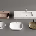 Modern wash basin simple fashion basin combination 3d model