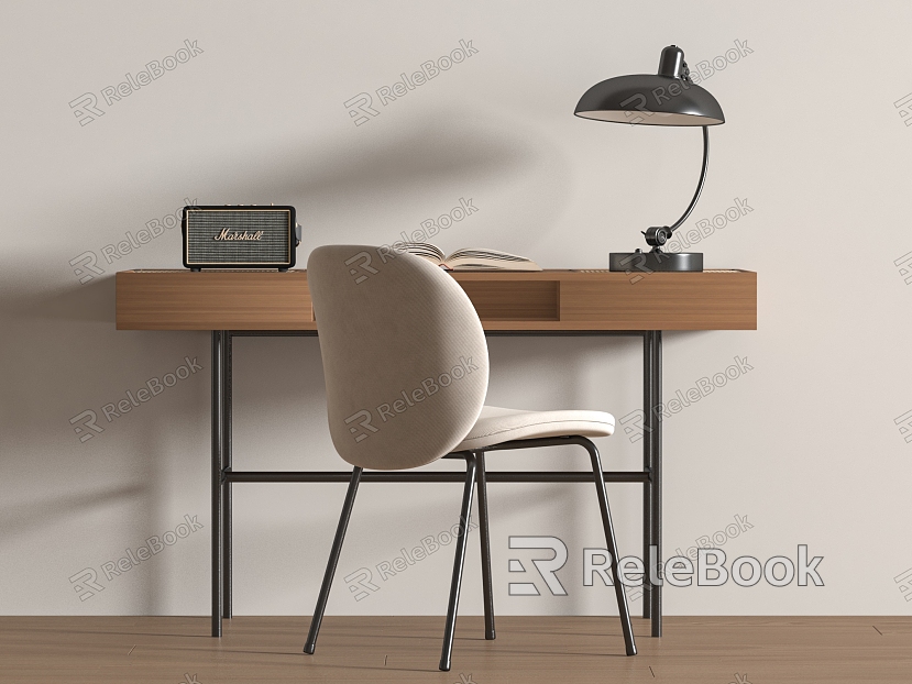 Desk and chair combination desk lamp model