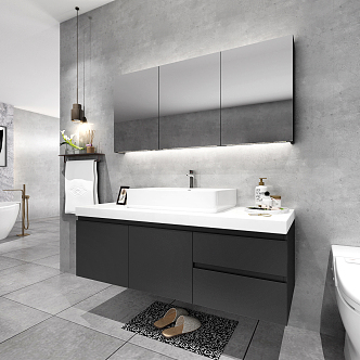 modern sink bathroom cabinet 3d model