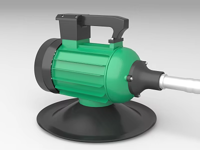 Green Industrial Grinder Machine With Black Base Handle And Long Rod 3d model