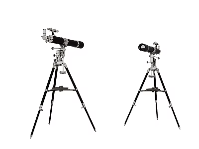 Public Facility Outdoor Telescopes With Tripod Stands For Stargazing Activities 3d model