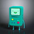 Teal Cartoon Game Console With Smiling Face Screen Colorful Buttons And Legs