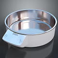 Stainless Steel Round Kitchen Bowl with White Handle and Faber Logo