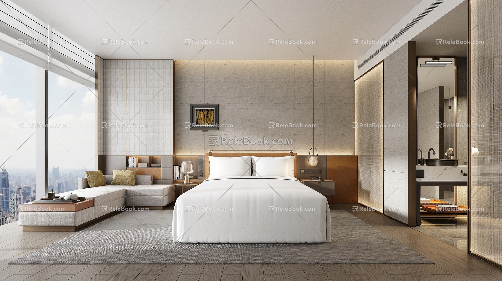 Modern Luxury Hotel Room King Room Hotel 3d model