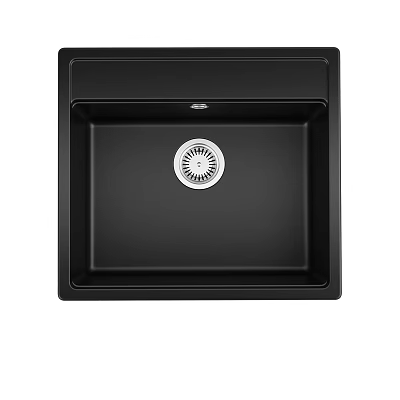 Black Single Bowl Kitchen Sink With Modern Design And Durable Construction 3d model