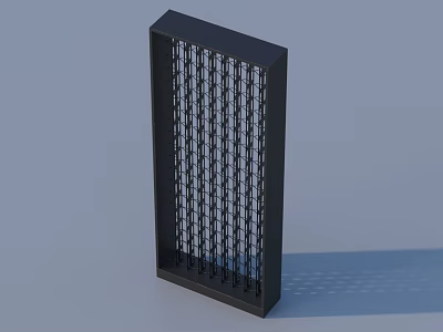 Industrial Metal Equipment With Black Frame And Grid Structure For Industrial Applications 3d model