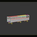 Vintage Train Carriage With Orange Arched Roof And Wooden Exterior
