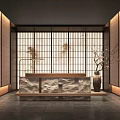 New Chinese-style Reception Front Office Reception Front Office Hotel Front Office Front Office Sales Office Front Office Japanese-style Reception Front Office 3d model