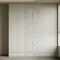 Modern Wardrobe Interior Design With Decorative Patterned Panel And Minimalist Style 3d model