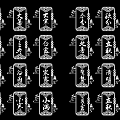 Traditional Chinese Twenty Four Solar Terms Silhouettes With White Characters On Black Background