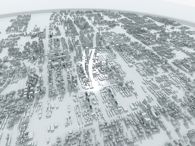 modern city urban planning white film 3d model