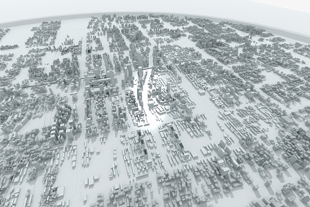 modern city urban planning white film 3d model