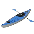 Blue Recreational Kayak Design With Paddle Seats Lightweight And Stable Water Sports Structure