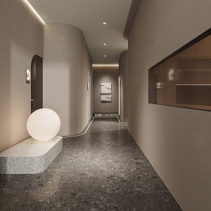 Modern Away Hotel Corridor 3d model