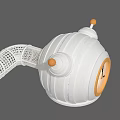 Unique Cartoon Style White Clock With Orange Antennae Mesh Side And Round Dial 3d model