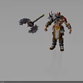Armored Warrior Character Confronting Fierce Dragon Creature In Mythical Battlefield
