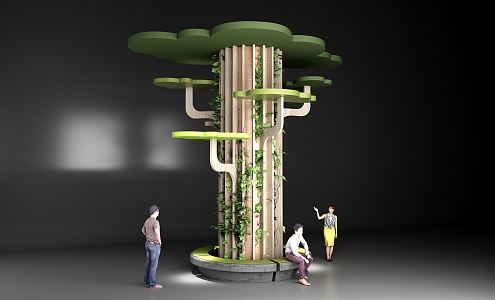 Modern Column Tree Landscape Column 3d model