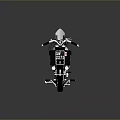 Vintage Chrome Motorcycle With Black Leather Seat Side Storage Box And Shiny Body