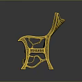 Ornate Golden Chair With Intricate Carvings And Detailed Artistic Design Elements