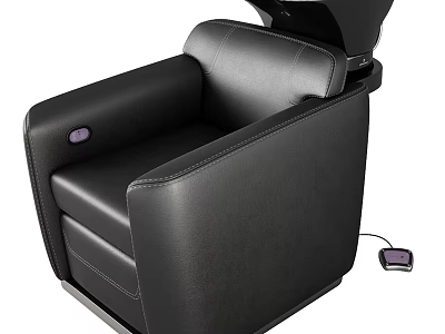 Black Leather Massage Chair Modern Design With Remote Control For Comfortable Relaxation 3d model