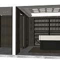 Luxurious Wine Cellar Interior With Dark Wooden Racks And Central Counter Design