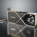 RTX 3090 Graphics Card Electronic Device With Cooling Fan And Modern Design