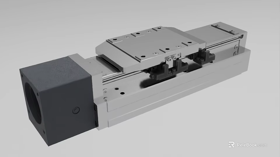 Industrial Precision Linear Module With Metal Structure Sliding Block And Guide Rail 3d model 