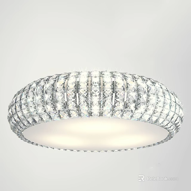 Round Crystal Decorated Ceiling Light With Bright Illumination And Luxurious Design 3d model